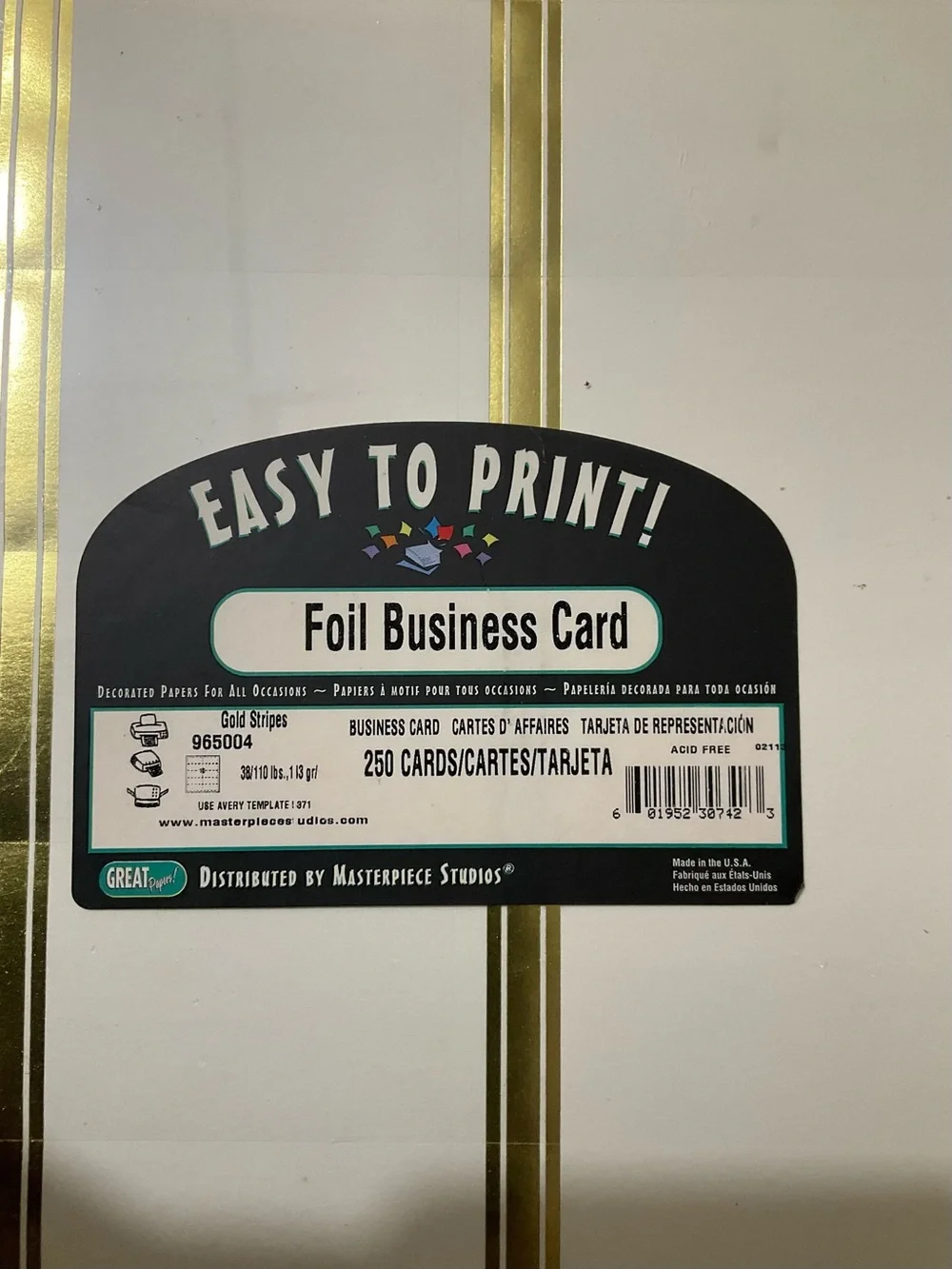 Specialty Tri-Fold Brochures and Foil Business Cards White Cream Stationery